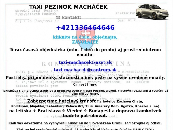 taxi-machacek.sk